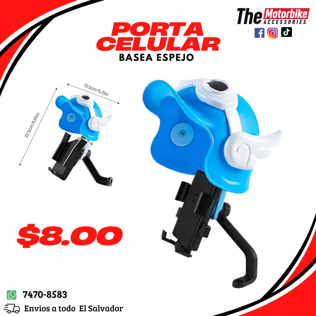Porta celular con casco