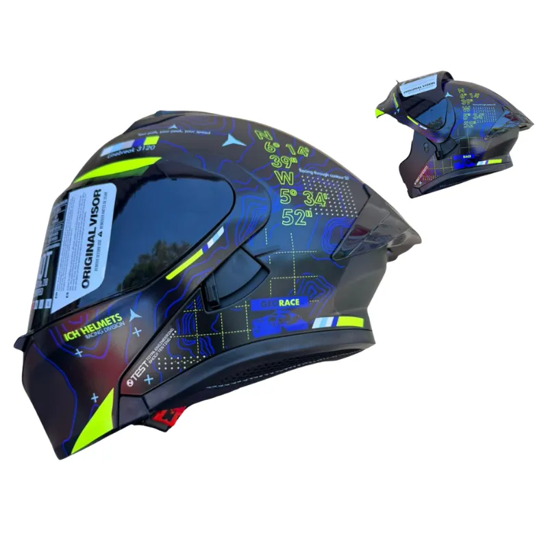 CASCO MODULAR ICH NEGRO-AZUL