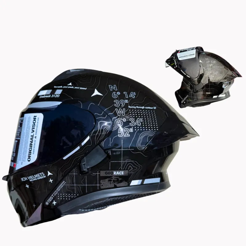 CASCO MODULAR ICH NEGRO-BRILLOSO