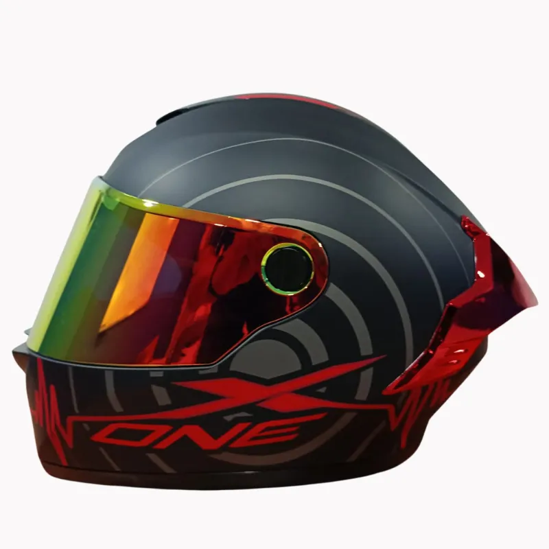 CASCO INTEGRAL X-ONE NEGRO-ROJO-DISEÑO