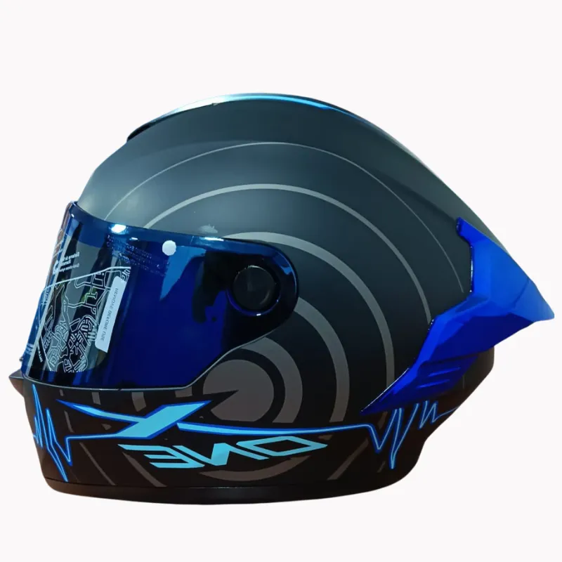 CASCO INTEGRAL X-ONE NEGRO-AZUL-DISEÑO