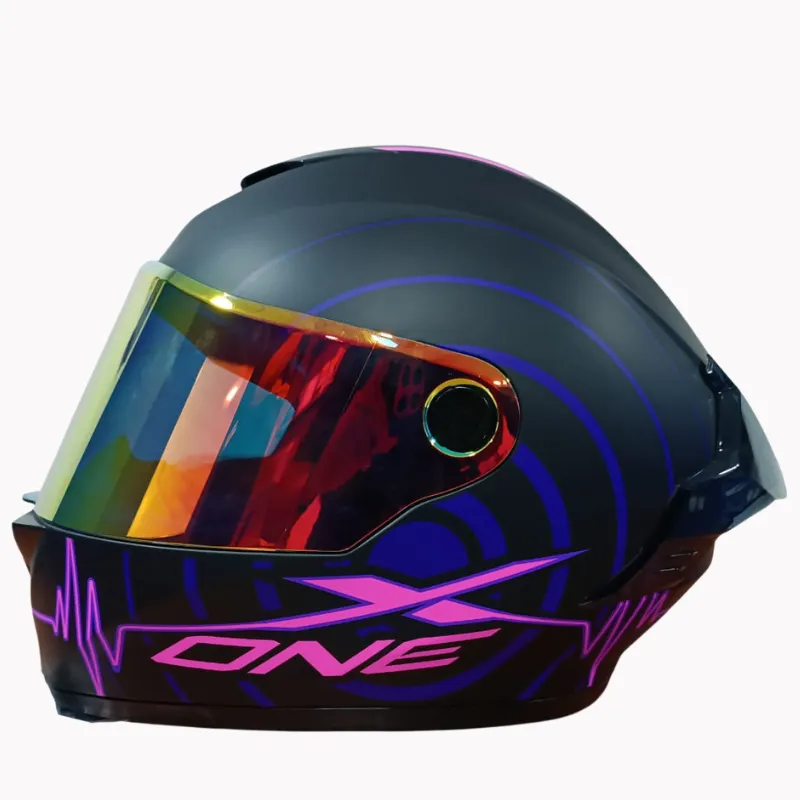 CASCO INTEGRAL X-ONE NEGRO-FUCSIA-DISEÑO