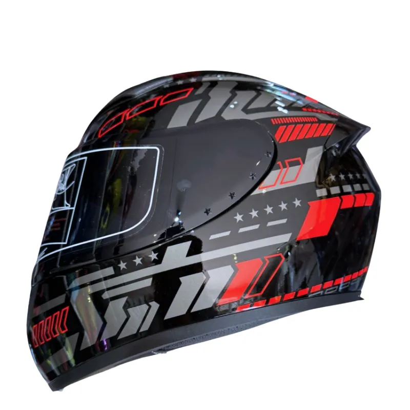 CASCO QIKE TRON NEGRO ROJO