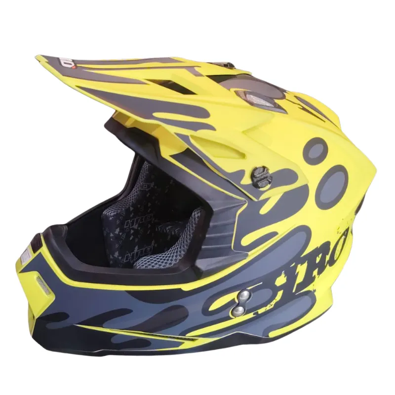 CASCO HRO CROSS AMARILLO GRIS