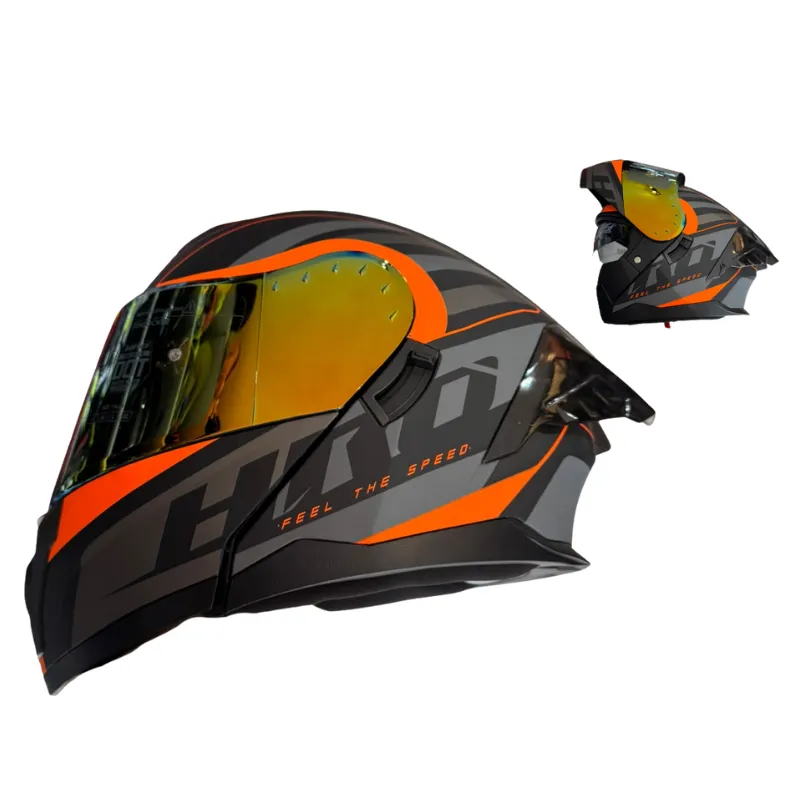 CASCO MODULAR HRO NEGRO-NARANJA