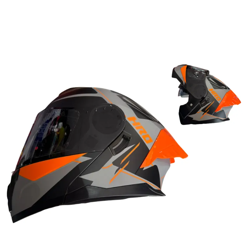 CASCO MODULAR HRO GRIS-NARANJA