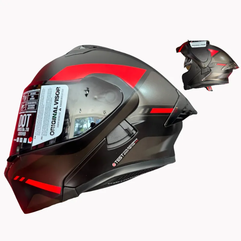 CASCO MODULAR ICH NEGRO-ROJO-MATE