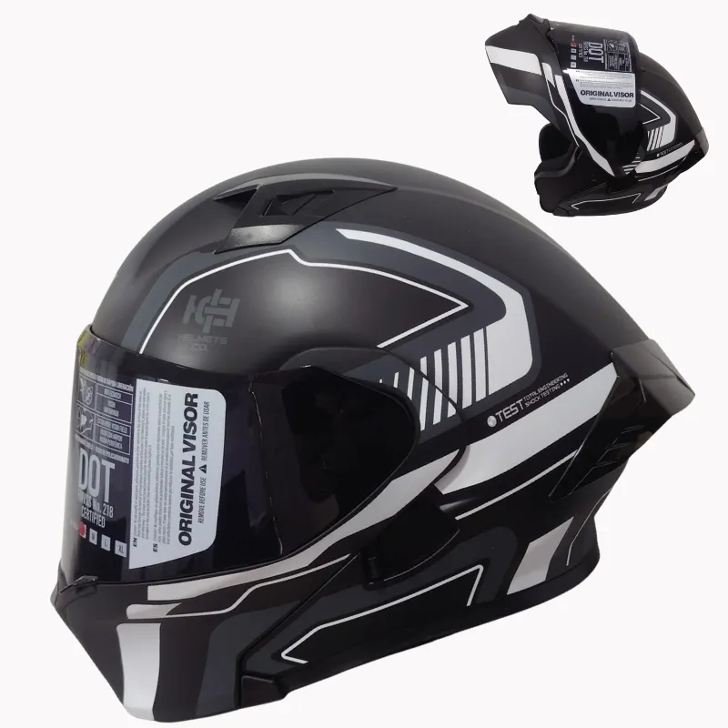 CASCO MODULAR ICH NEGRO-BLANCO
