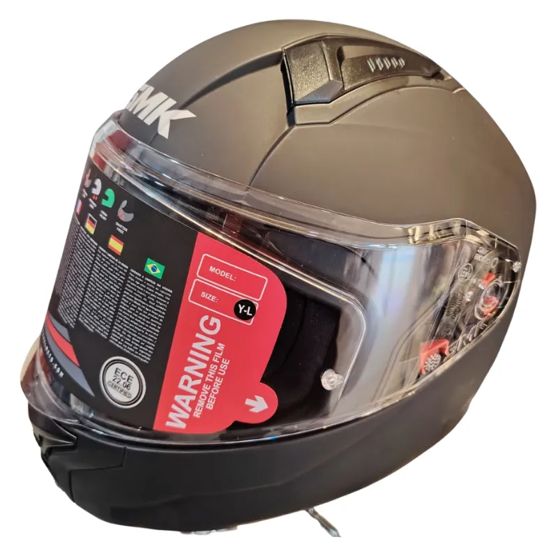CASCO SMK NIÑO NEGRO-MATE