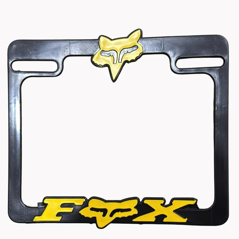 PORTA PLACA PLASTICO FOX AMARILLO