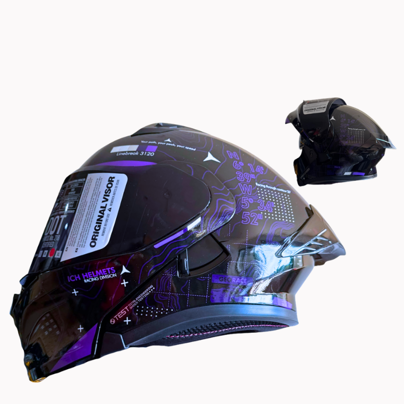 CASCO MODULAR ICH MORADO NEGRO