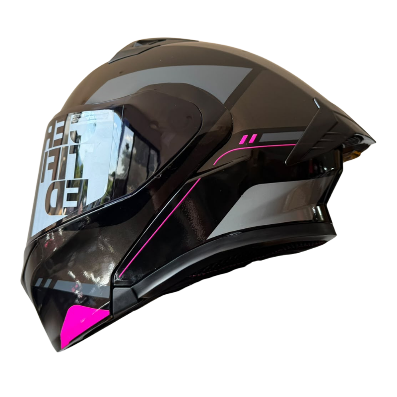 CASCO MODULAR ICH NEGRO ROSADO