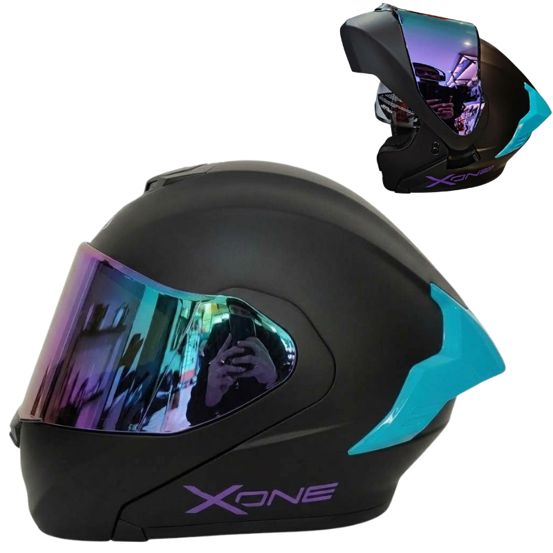 CASCO X-ONE MODULAR NEGRO/CELESTE