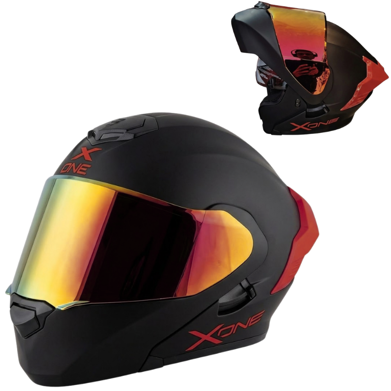 CASCO X-ONE MODULAR ROJO/NEGRO