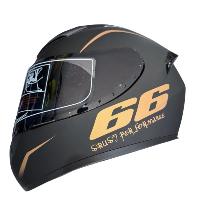 [286789979] CASCO QIKE NEGRO MATE 66 DORADO