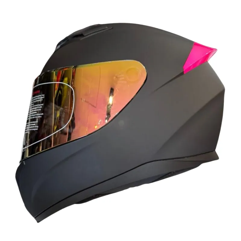 [78168265] CASCO KMC NEGRO MATTE ROSADO