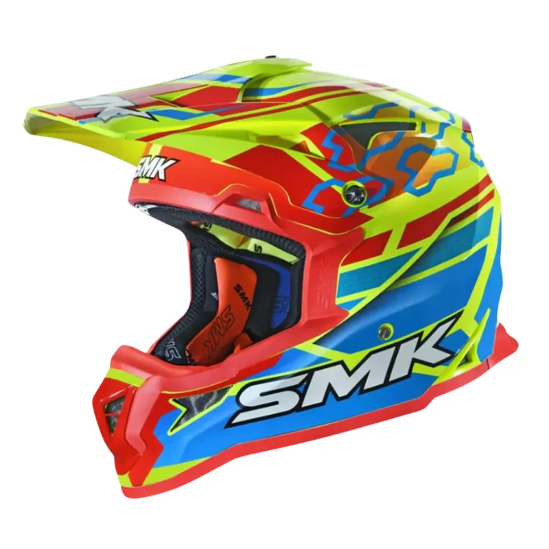 [286789991] CASCO SMK CROSS NARANJA VERDE